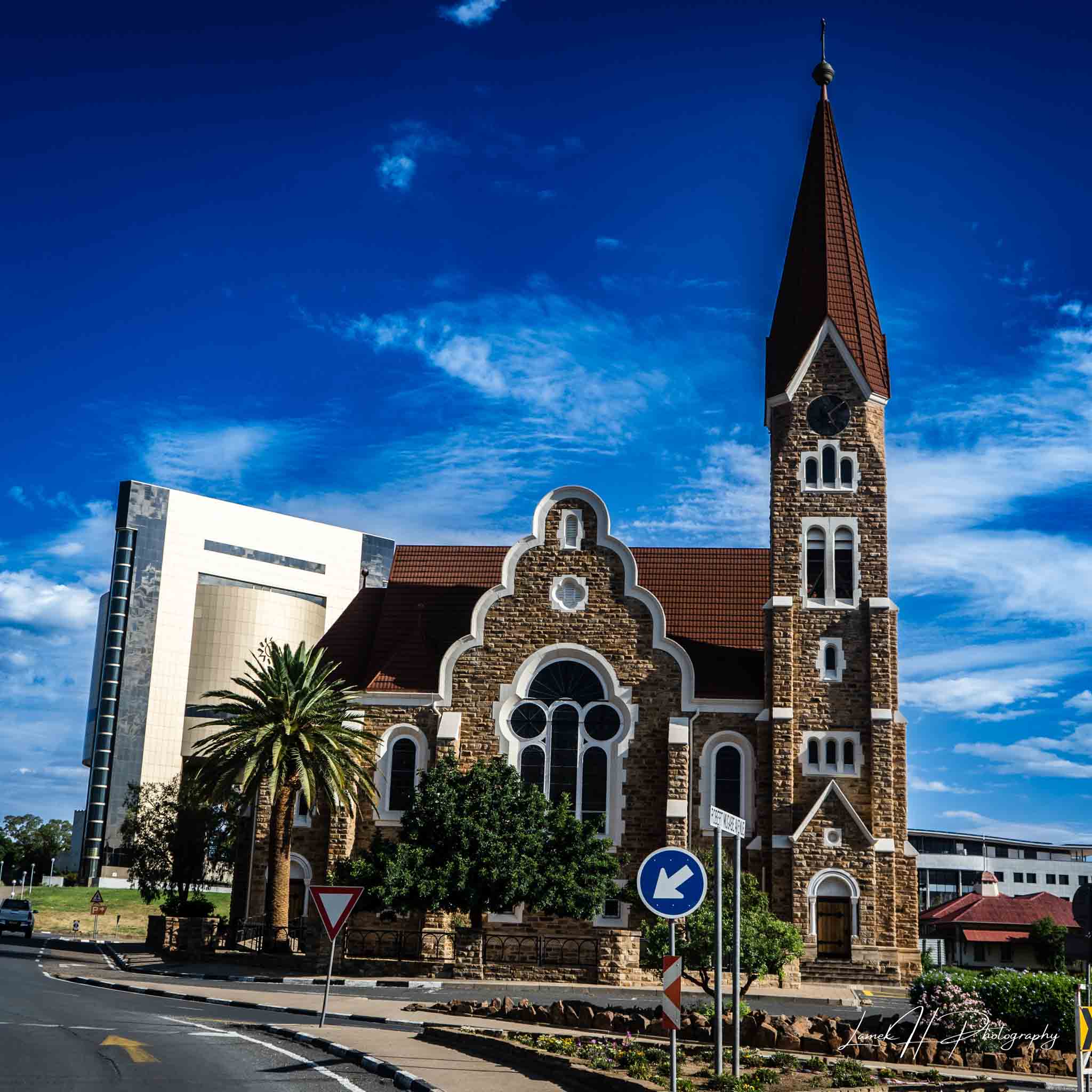 Majestic mountain range under a clear blue sky