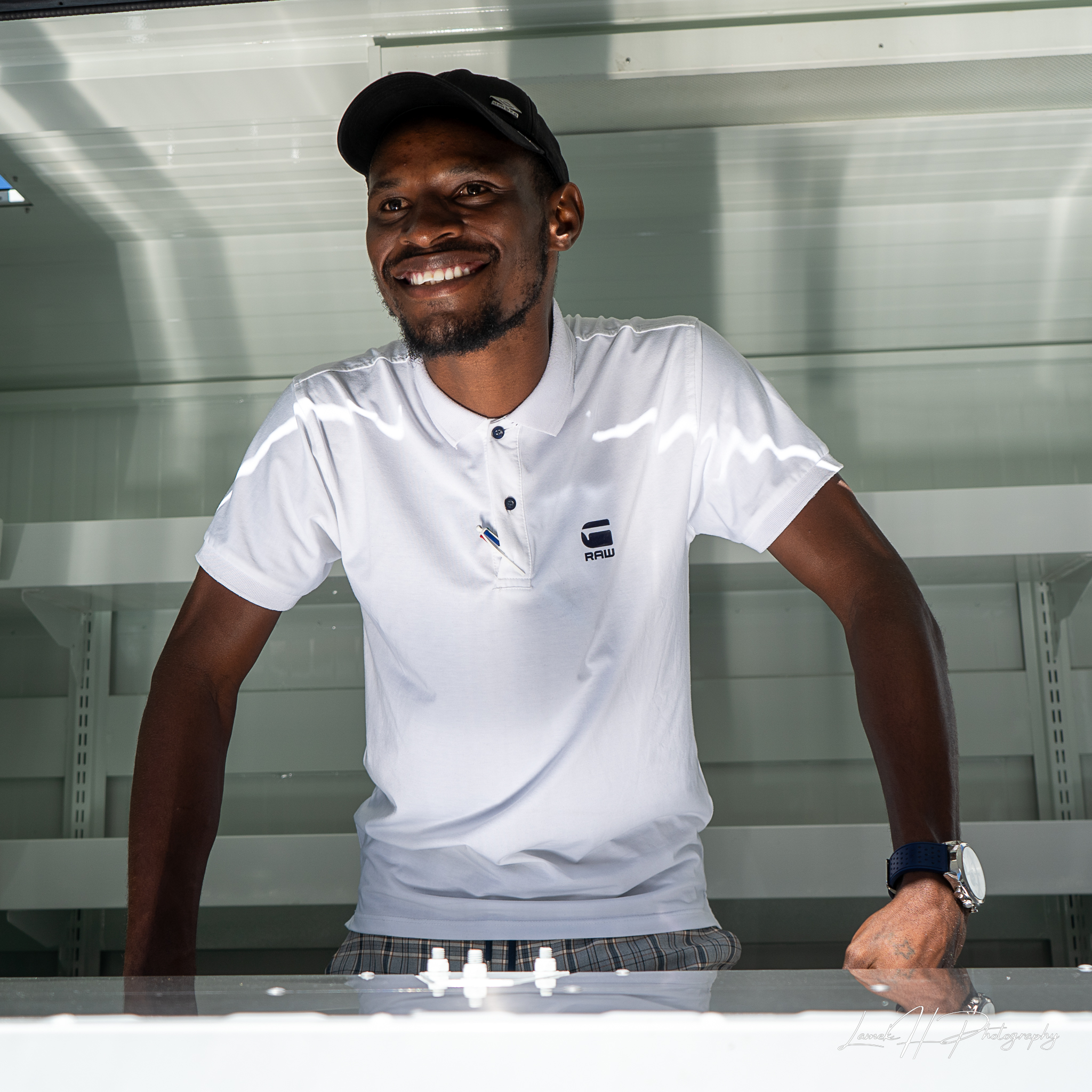 Close-up portrait of a woman with traditional Namibian attire